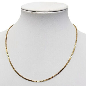 Vintage Gold Tone Slim Chain Necklace 14 Inches